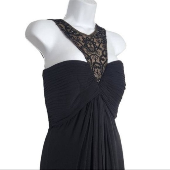 TADASHI Collection 100% Silk Beaded Halter Gown - size 4. M - Picture 7 of 12